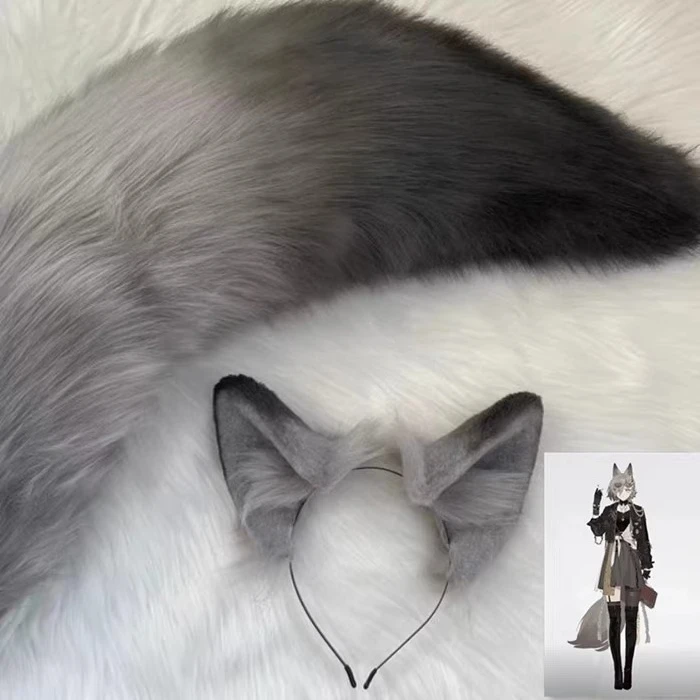 

New Handmade Work Ears Hairhoop Tail Necklace Earrings Cosplay Fox Headband Lolita Acessories Hair Hoop Headwear Anime
