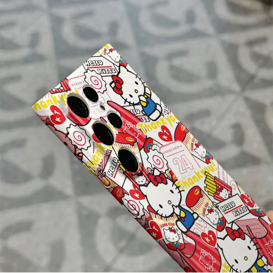 Чехол для Samsung Galaxy S22 Note 20 S21 S25 Ultra S20 S24 Plus S23 FE S24+ S25+ Жесткий чехол для телефона с милым рисунком «Hello Kitty»