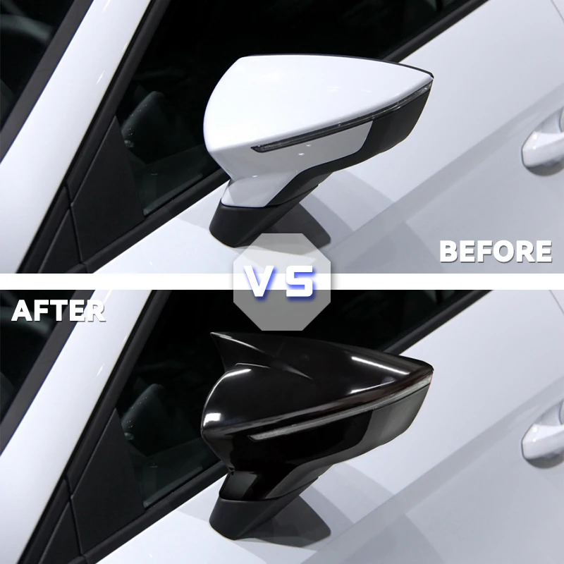 2pcs Car Side Door Rear View Mirror Cover Cap Add on For SEAT Leon MK3 5F ST FR Cupra Ibiza Mk5 Arona KJ7 2017-2020
