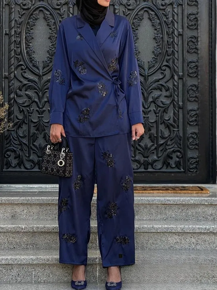 KONDALA بدلة نسائية غير رسمية أنيقة عتيقة بياقة على شكل V وجيوب سترة مستقيمة وفضفاضة موضة جديدة لخريف 2024 طقم مكتب للسيدات