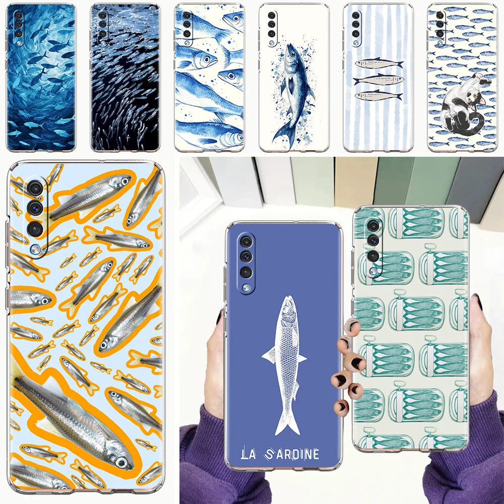 Case For Samsung A56 A36 A26 A24 A16 A14 A12 A32 A50 A70 A22 A40 A34 A54 A42 A52 5G A04s A06 Cover Sardines aquatic product