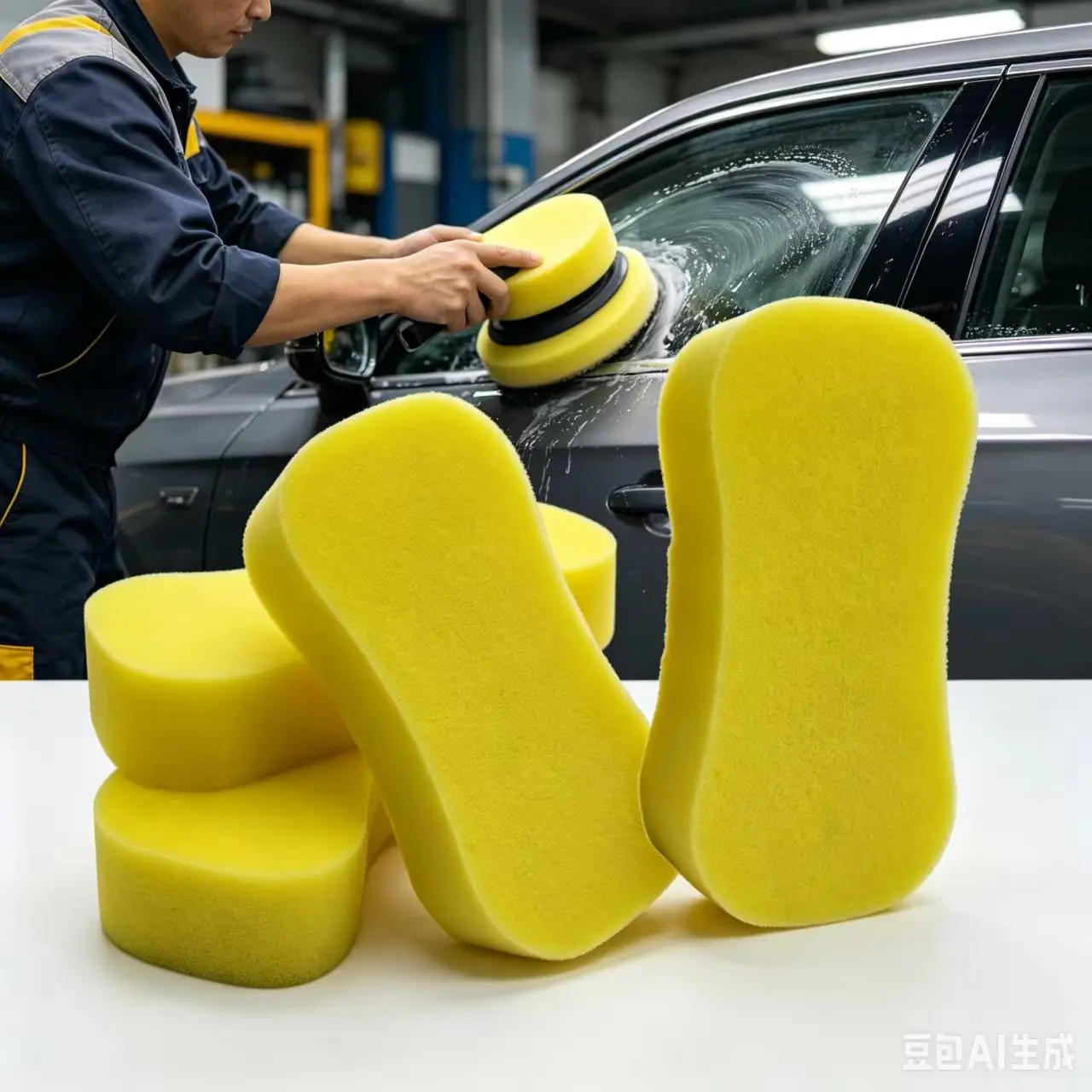 4pcs 8-Shaped Car Washing Sponge 220x110mm High Density Car Washing Polishing Sponge Sanding Disc Auto Detailing Home Cleaning