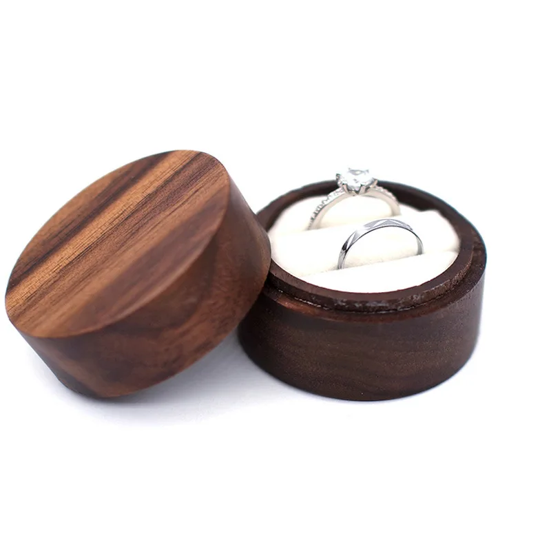 

Hot Sale Solid Wood Jewelry Organizer (Black Walnut) - Jewelry Display for Earrings Couples Rings Jewelry Case Valentine Gift