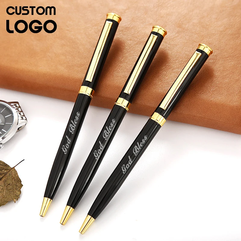 New Custom Metal Ballpoint Pen Business Gifts Personalized Laser LOGO Signature Pens Office Accessories School Student Supplies