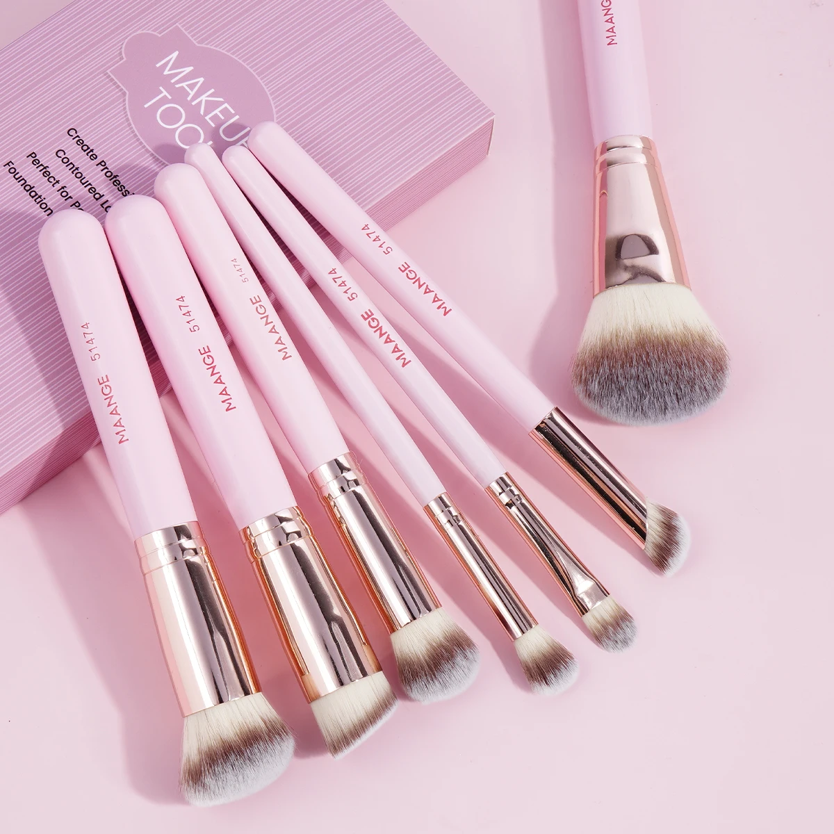MAANGE ensemble de pinceaux de maquillage 7 pièces fond de teint correcteur fard à paupières pinceau de maquillage pour crème liquide doux Dense Kit d'outils de maquillage cosmétique
