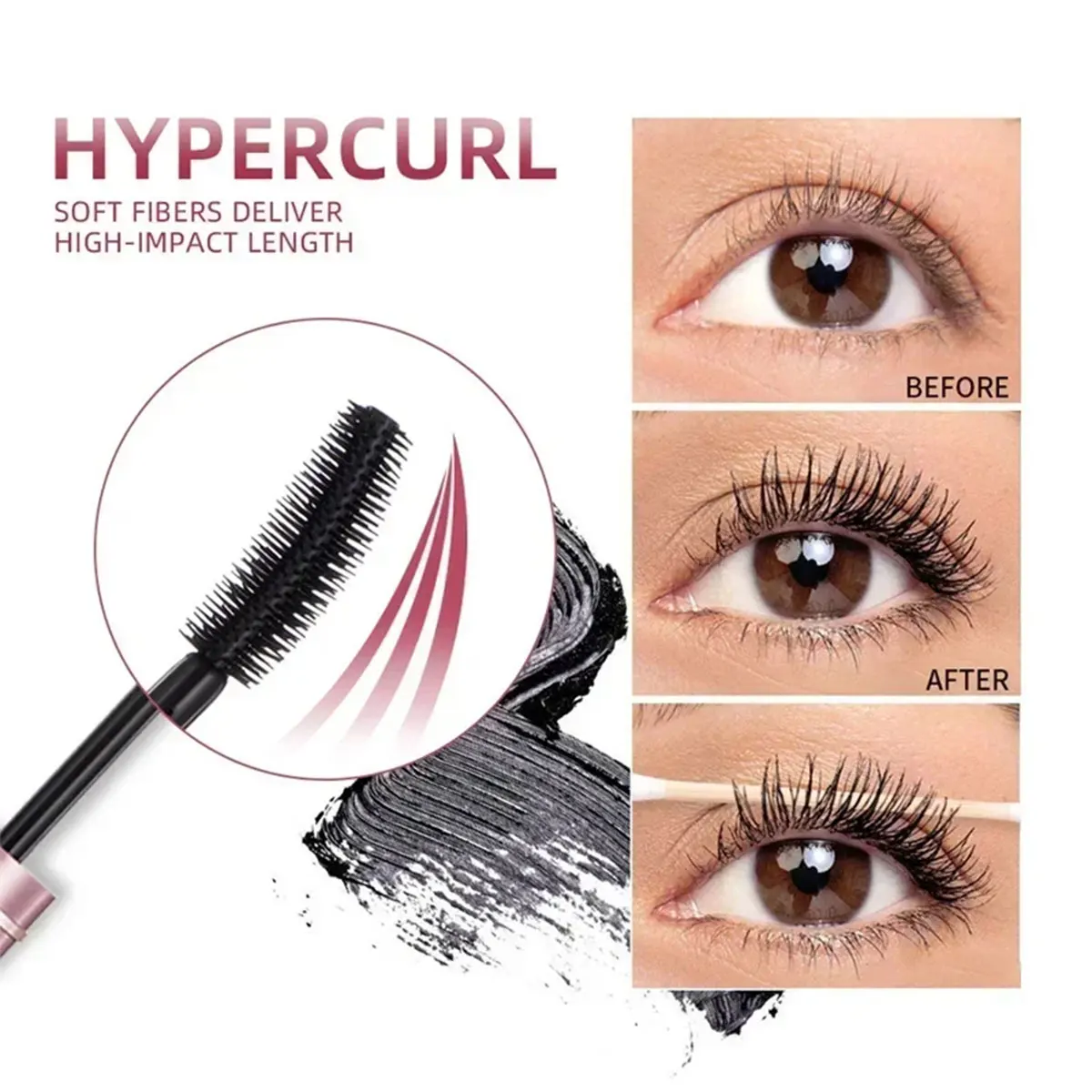 Smooth Eyelash Primer No Residue Natural Mascara Quick Film Long Lasting Mascara Curly Waterproof Mascara Plump Thick Mascara