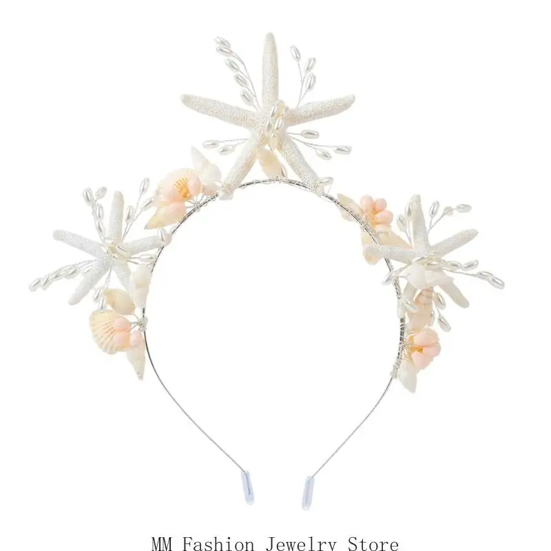 

Нежный жемчуг, украшенный русалками, короны для волос для вечеринок, свадебные костюмы D0UB