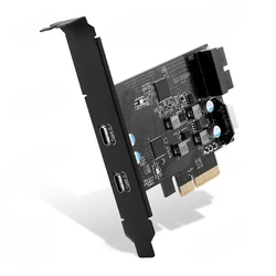 PCI-e USB 3.2/3.1/2.0 Expansion Card with 5 Ports Type-A Dual Type-C Super-speed USB3.2 Gen 2x1 Adapter Card for Desktop 10Gbps