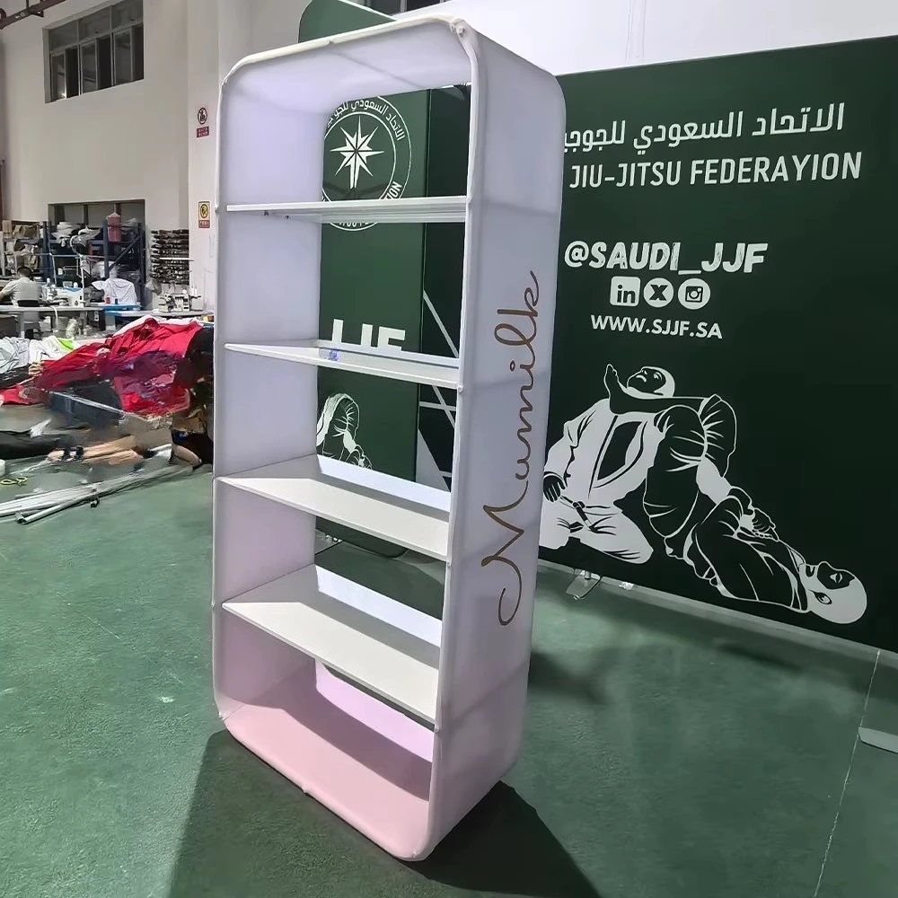Cabina de exposición de exposición de tamaño personalizado, soporte de exhibición de fondo de exhibición de fácil instalación