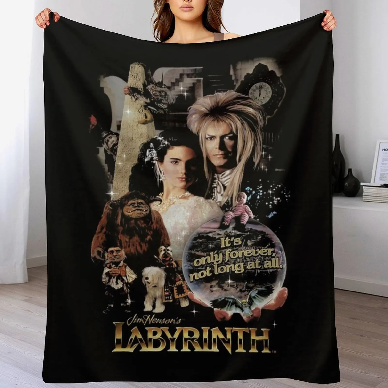 

Not long at all the labyrinth film idol art gift for fans Throw Blanket warm winter Blankets For Baby wednesday Hair Blankets