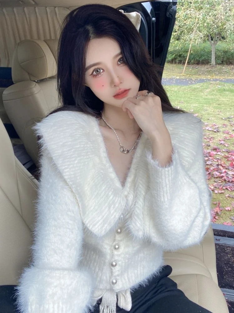 Swetry rozpinane damskie koreańskie Ins modne ubrania z dzianiny proste Hotsweet młode dziewczyny na cały mecz miękkie delikatne mniejszościowe szykowne jesienne