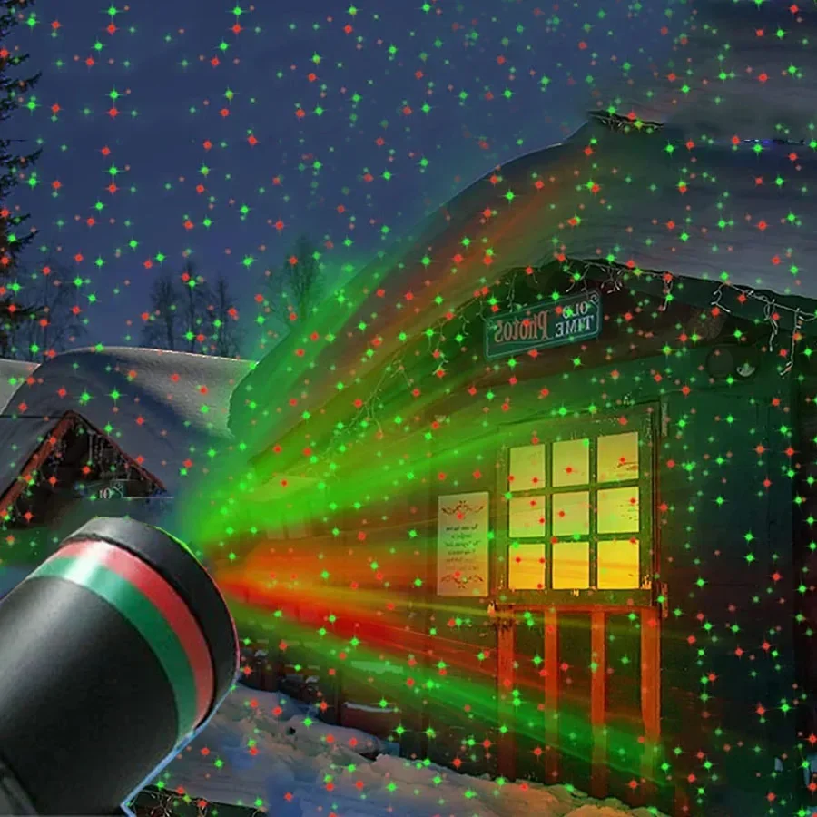 

Led Christmas Laser Light Outdoor Red Green Laser Star Projector Lamp Holiday Party Hallpween Landscape Spotlight