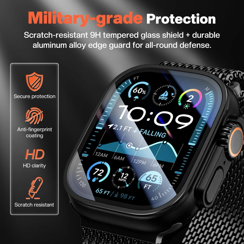 2PCS HD Metal Tempered Glass For Apple Watch Ultra 2-3 49mm Screen Protector Anti-Scratch Bumper Full Film for IWatch Ultra 49mm image 6