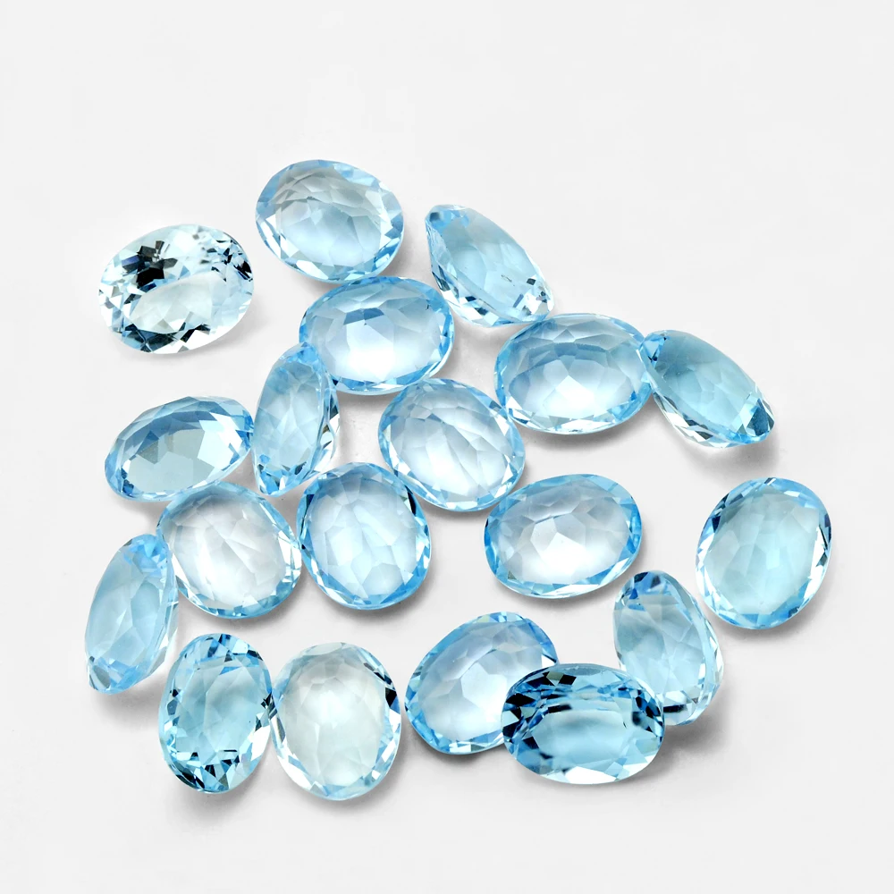 

Eye Clear Authentic Natural White Topaz Facet Oval 8*10-10*12mm Semi-precious Stone For Gold & Silver Jewelry 10pcs A lot