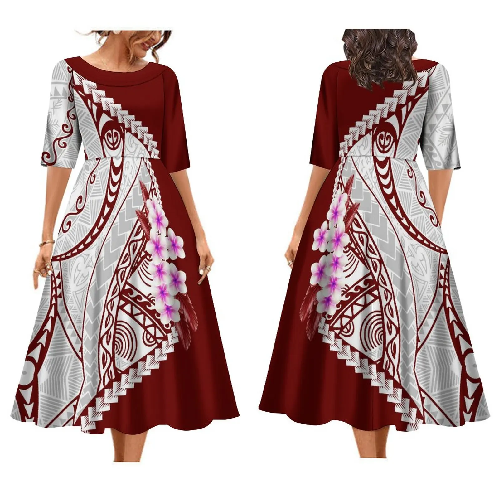 

2023 New Women's Dress Summer Banquet Party Dress Custom Polynesian Tribal Vintage Art Print Dress Casual Dress