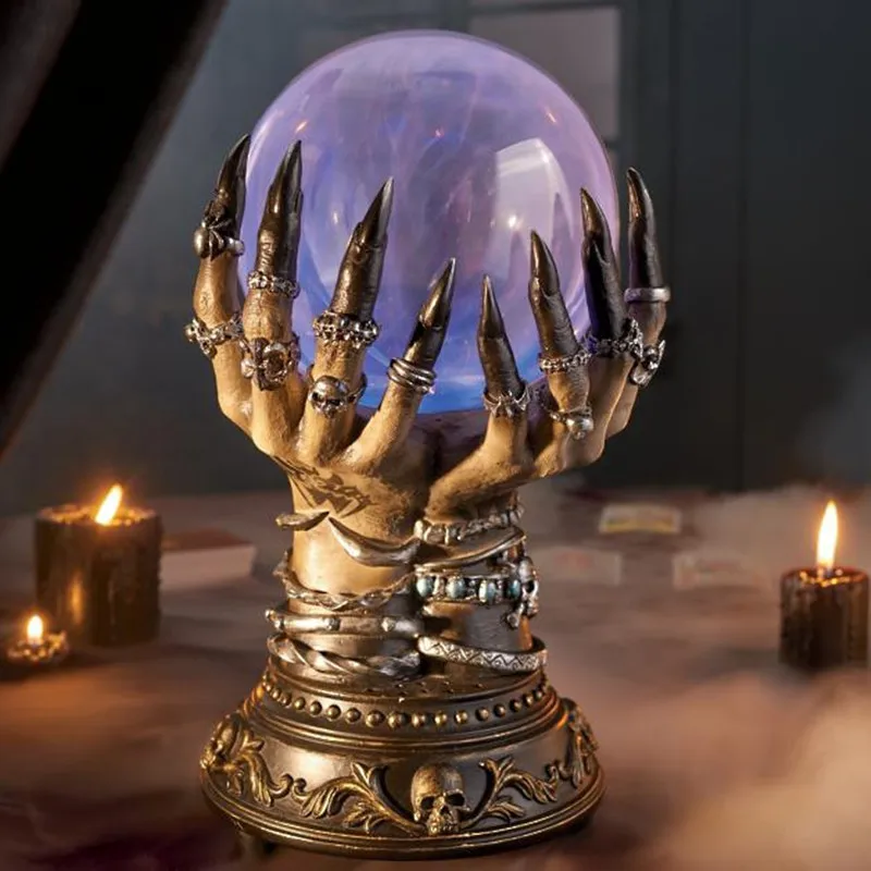 発光クリスタルマジックボールクリエイティブな魔女の頭蓋骨指の魔法のアクセサリー雰囲気ランプ家庭のパーティーの装飾