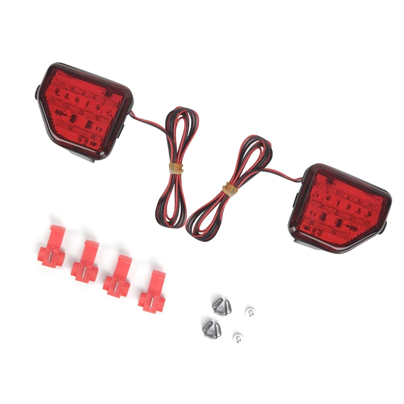 Réflecteur de pare-chocs arrière à LED, feu arrière, feux de position latéraux pour Jeep Wrangler JL 2018-2022, lentille rouge, 2 pièces