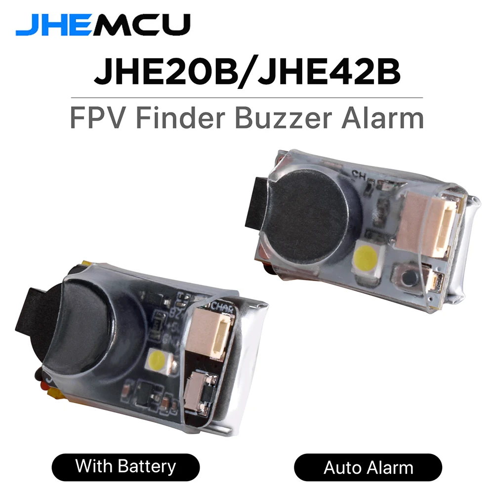 JHEMCU-Super Alto Anti-Perdido Buzzer Tracker com LED, Mini Finder, JHE42B, JHE20B, 110dB, 5V