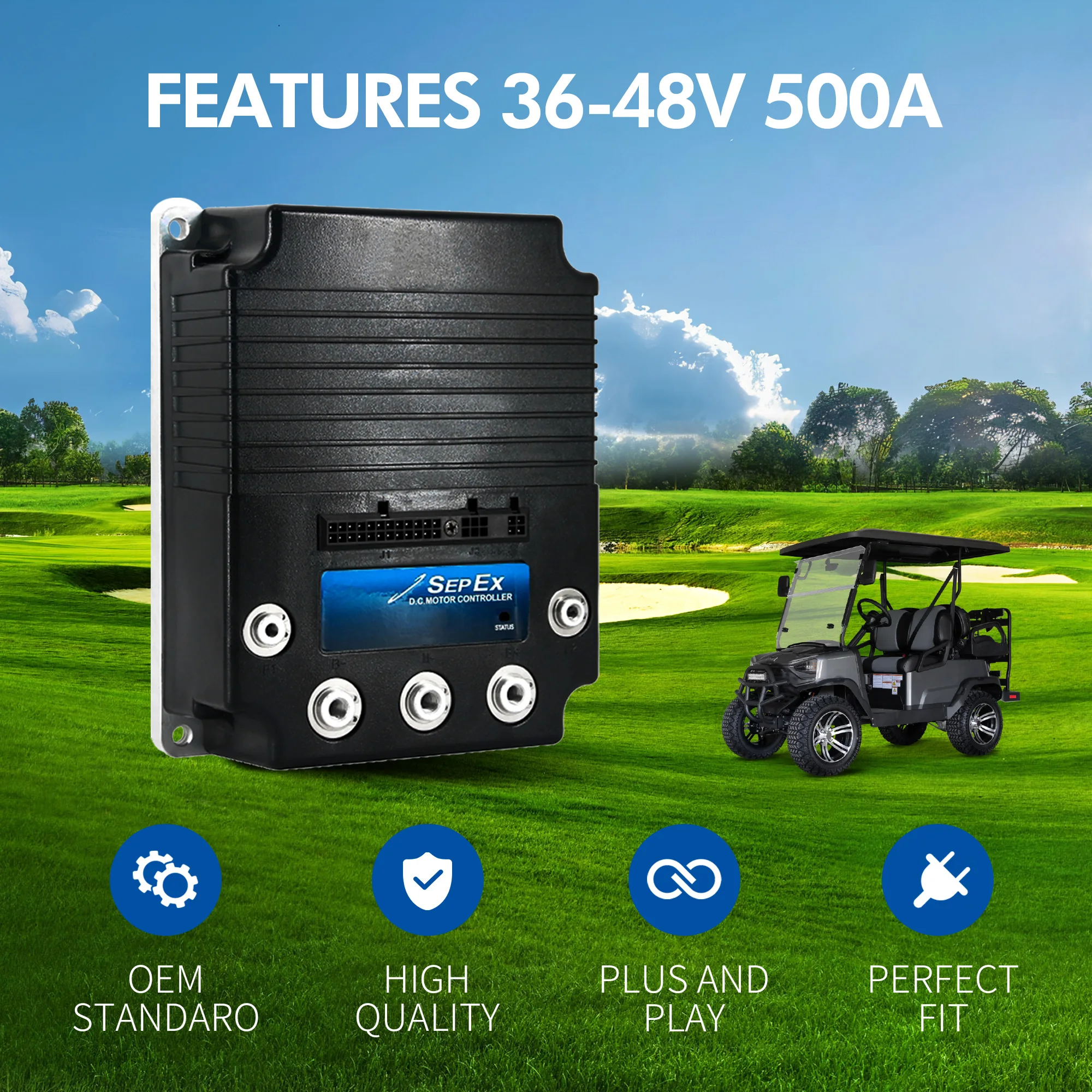 

SepEx Motor Speed Controller 1268-5501 48V 500A for Curtis Golf Cart EZGO Club Car