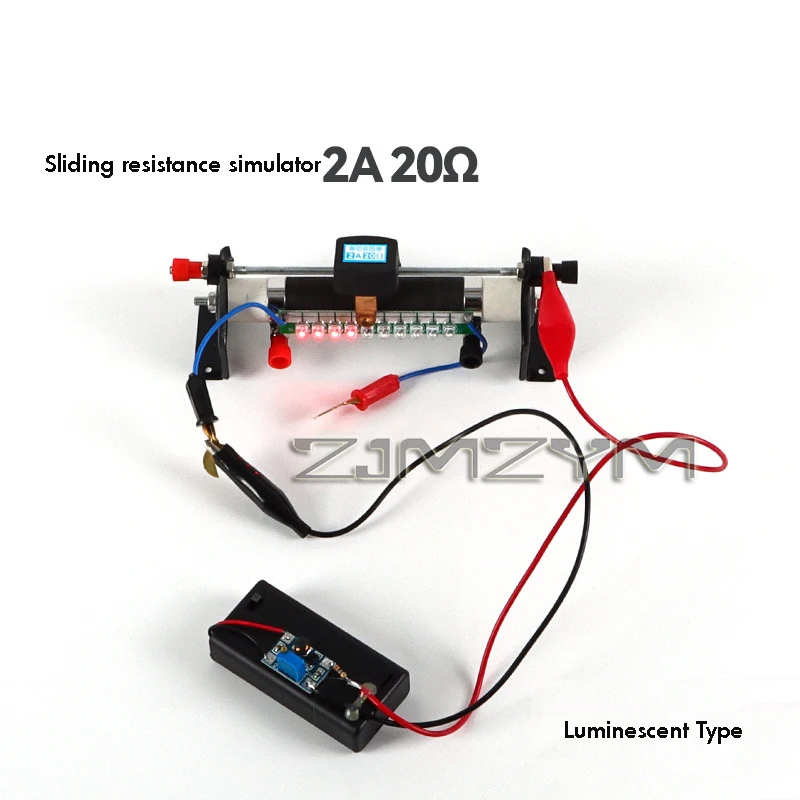 1Set Sliding Rheostat Demonstrator Simulator with LED Current Direction Display Physics Teaching Instrument