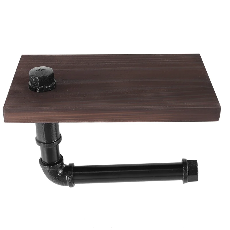 BAAG-حامل لفائف ورق التواليت الصناعي الريفي، حامل الأنابيب العائمة للمنزل/الحمام، رف مثبت على الحائط