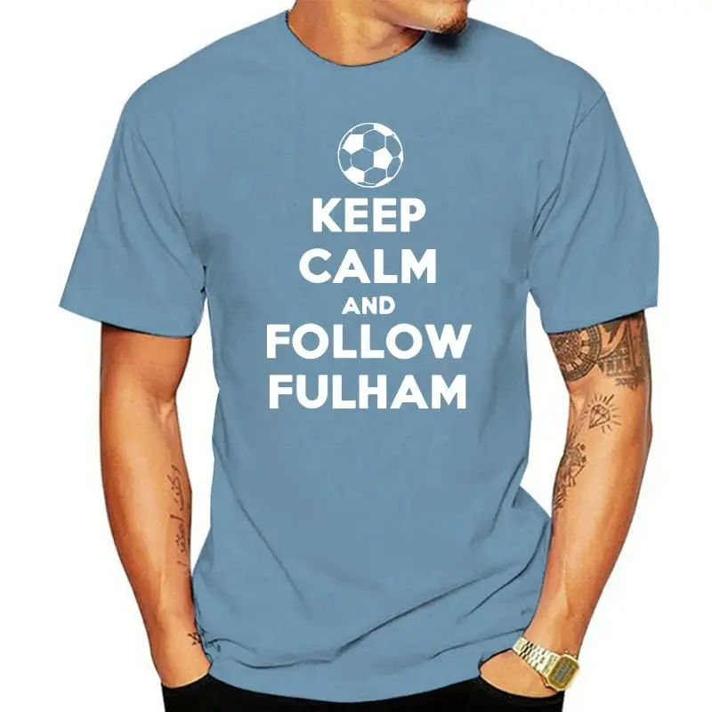 PRINTED KEEP CALM FOOTBALL SUPPORTER T SHIRT ADULT/KIDS SIZES -FULHAM Cool Casual pride t shirt men Unisex New Fashion tshirt