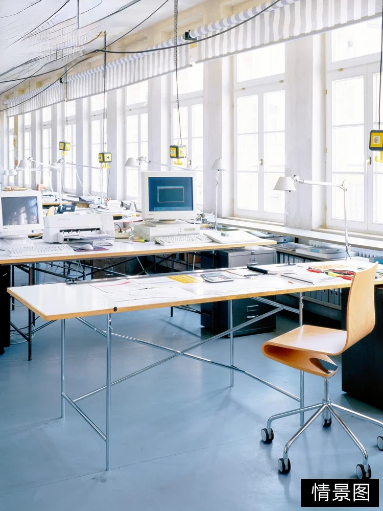 Eiermann Table A minimalist stainless steel square office desk, modern board type lifting computer desk