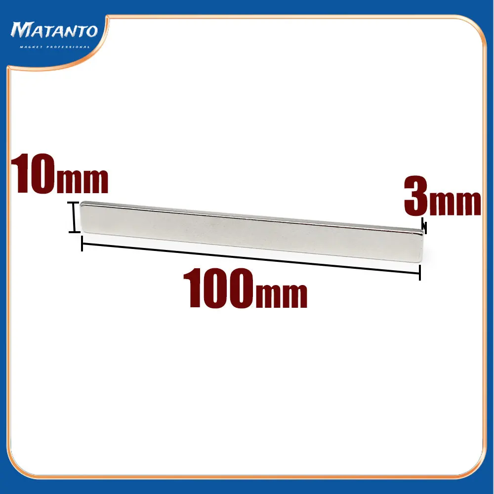 

2/3/5/10/15/20 шт. 100x10x3 длинный квадратный редкоземельный неодимовый магнит N35 блок постоянный неодимовый магнит 100x10x3 мм 100*10*3