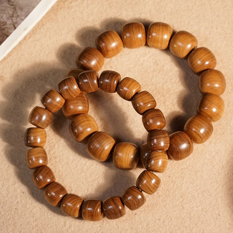 

Mysuru Old Mountain Sandalwood Black Grain Beaded Bracelets Barrel Straight Cut Irregular Beads Bracelets for Men Gifts