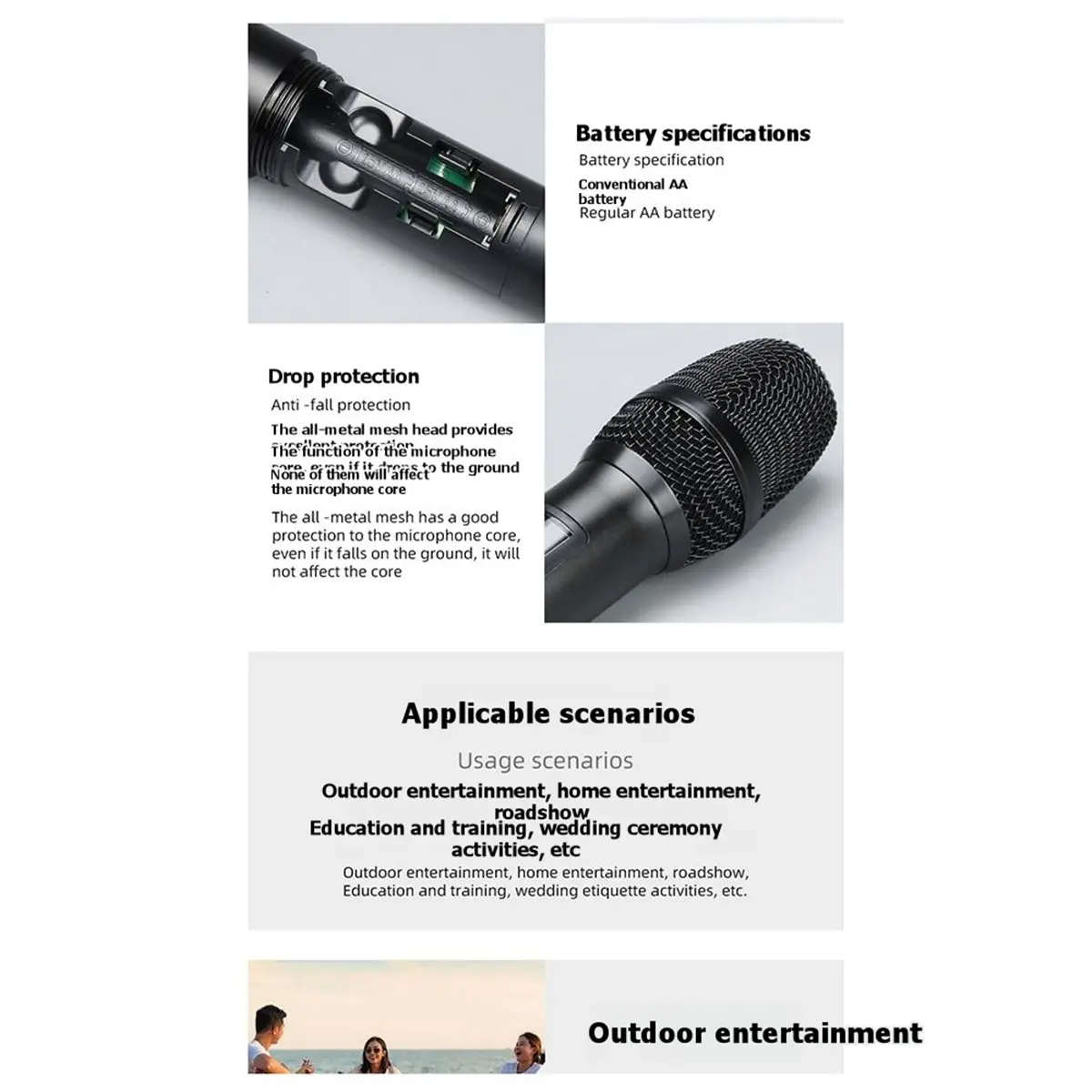 goodidea Equalizer-Integrated Microphone Wireless Mic for Sound Cards Boom Poles Audio Equipment Musical Instruments Speakers