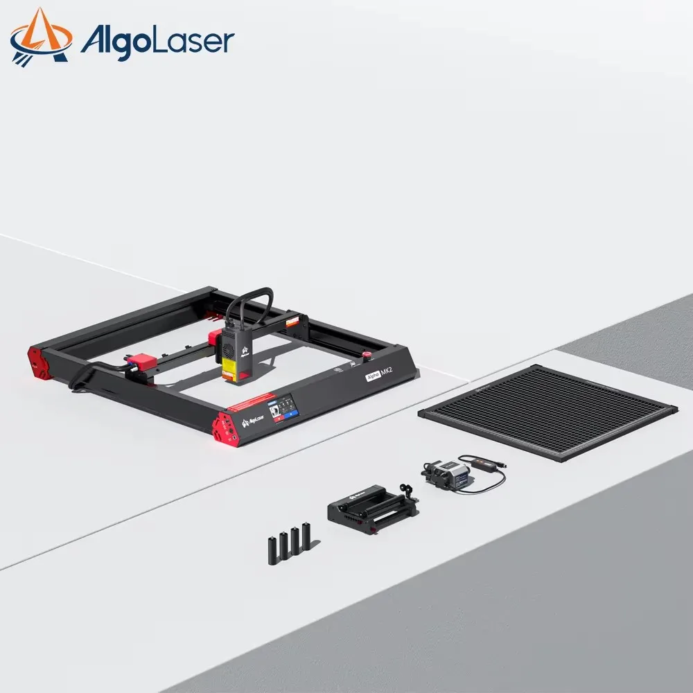 AlgoLaser-Machine de Découpe Alpha 22W, Routeur à Bois de Bureau, Outils de Travail de Calcul de Diode, Découpeur Laser avec Écran Tactile