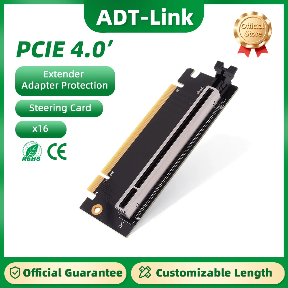 ADT-Link PCIe 4.0 x16 Gen 4/5 Test Protection Card Expansion Riser Extended Card Adapter PCI-E Slots Protector Motherboard 1U 2U