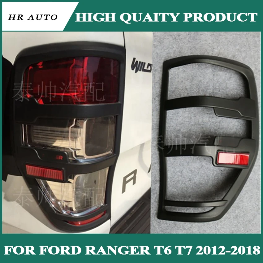 ABS black Tail Lights Cover For Ford Ranger T6 T7 Bt8 2012-2019 Wildtrak