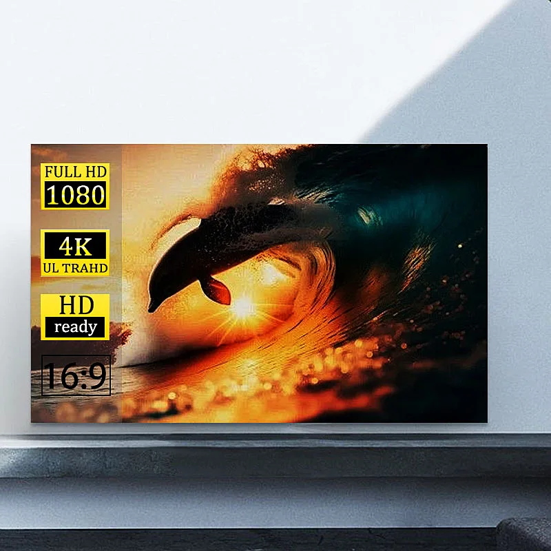 60-110 Inch Simple Anti Light Screen Suitable for Office, Outdoor, and Indoor Use, Portable Projection Screen