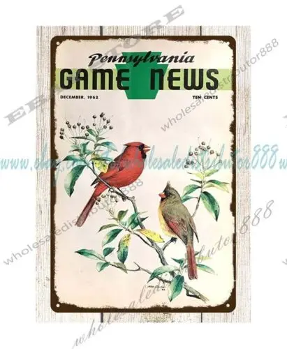 1pcs 1962 robin birds Pennsylvania game hunting wildlife tin sign  wall decor