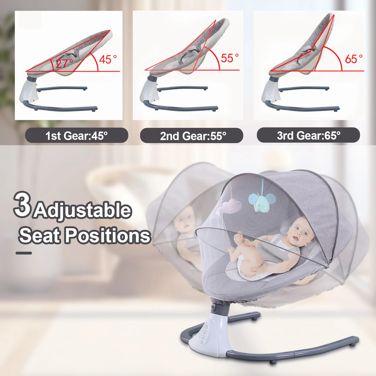 Smart Electric Baby Cradle With USB Interface Bluetooth Remote Control Rocking Chair Babies Nest MP3 Music Sleeping Bed