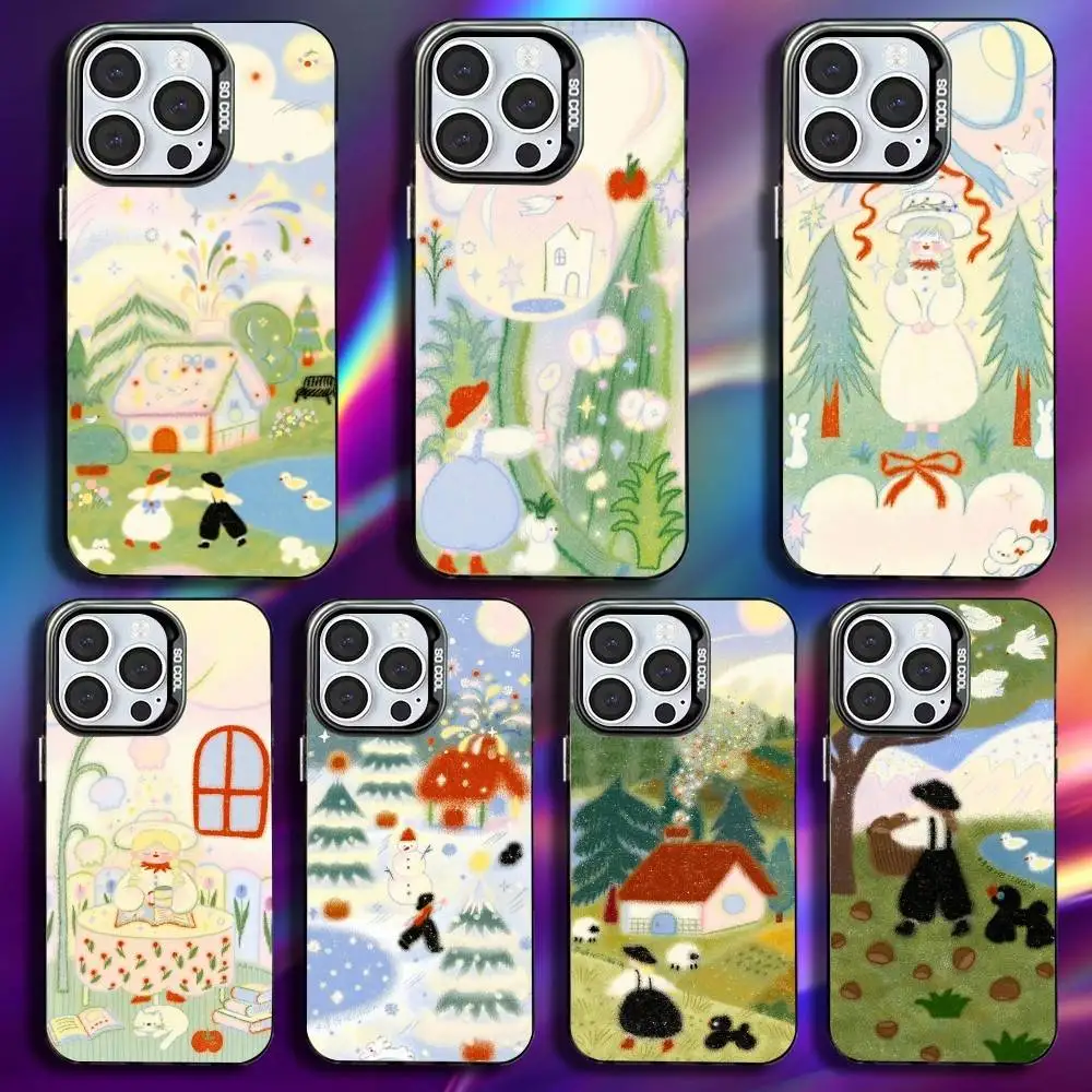 

Fairy Tale World Phone Case For iPhone 17,16,15,14,13,12,11,Pro,Max,Plus,Mini,XS,SE Anti Fall Black Matte Hard Bumper