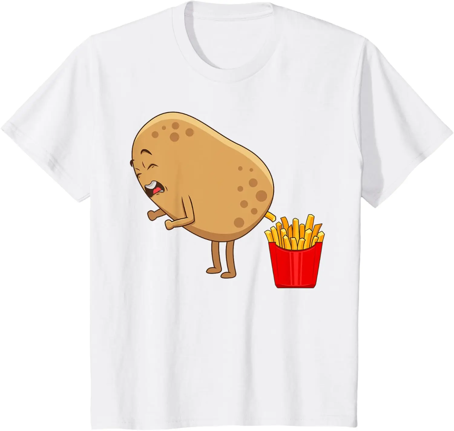 Funny French Fries Designs for Men Women Potato Food Eaters T-Shirt Unisex Children’s Wear Camiseta Streetwear