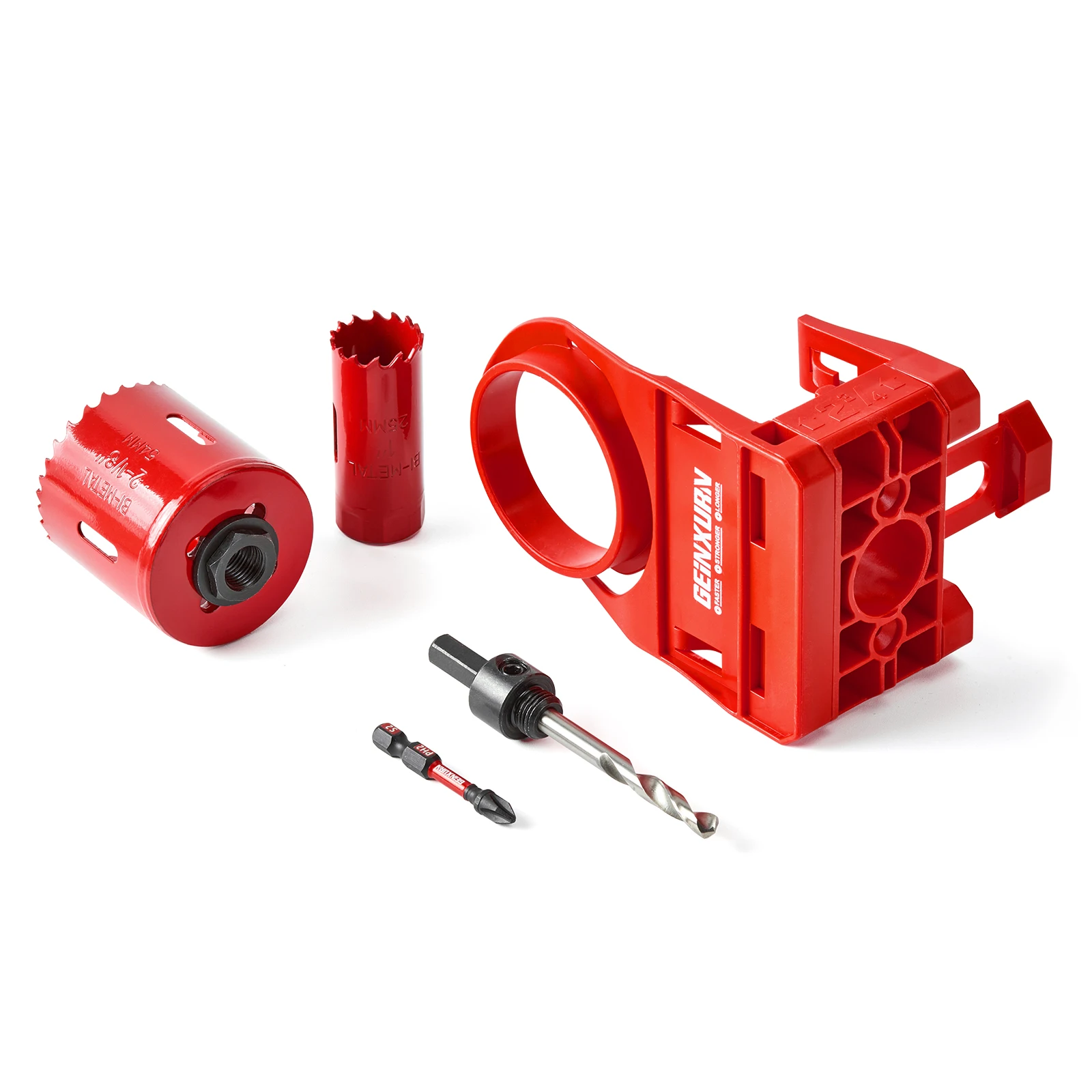 

Geinxurn 1-3/8" - 1-3/4" Door Lock Installation Kit for Wooden Doors with Guide Template, Door Lock Hole Saw, M2 Steel