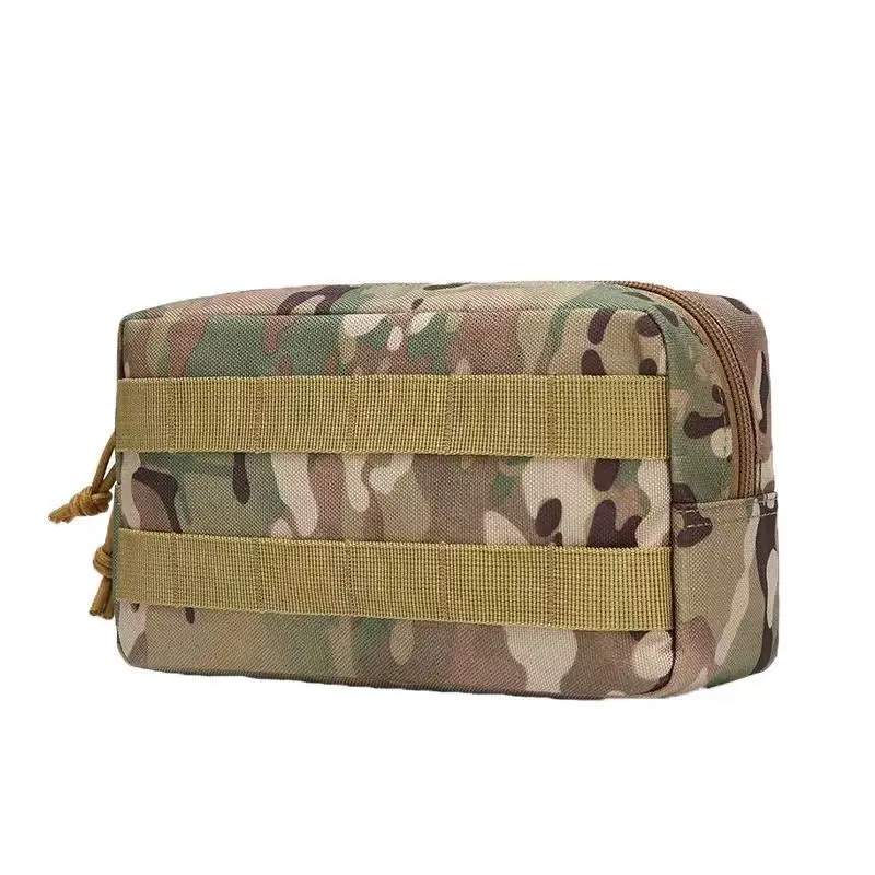 Riñonera pequeña de camuflaje para exteriores, cinturón de desgaste, chaleco, bolsa de accesorios, cinturón de sol multifuncional, bolsa rectangular