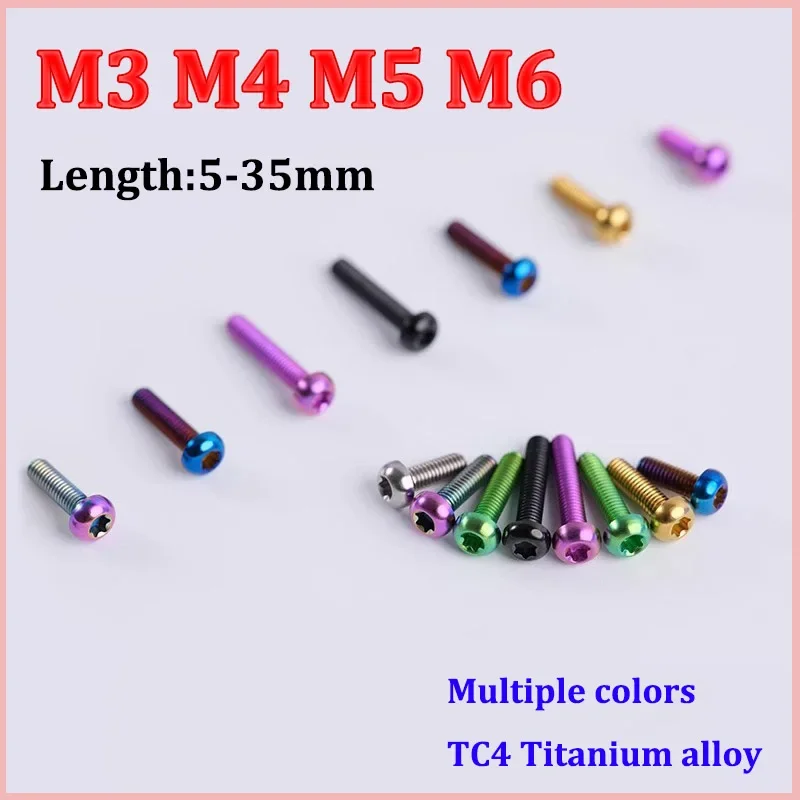 

1pc Titanium Bolt M3 M4 M5 M6 x 5 6 8 9 10 12 14 15 16 18 20 25 30 35mm Inner Plum Screw For Bicycle Accessories