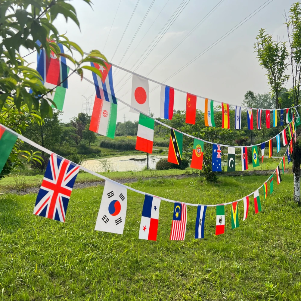 50/100/200 Countries National Flag 14x21cm 20x30cm String Flag Countries Around The World Nations Flag For Party Decor
