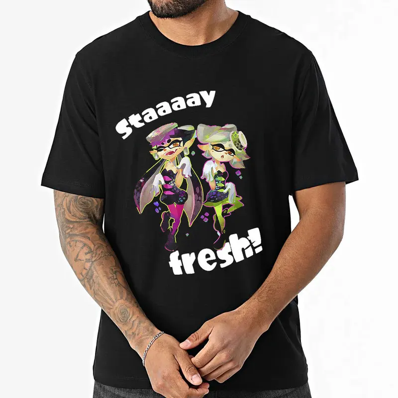 Cute Cartoon Videogame Splatoon Gift T Shirt for Gamer 1231 Short Sleeve Graphic Clothes 100% cotton Unisex Tee US Size S-6XL