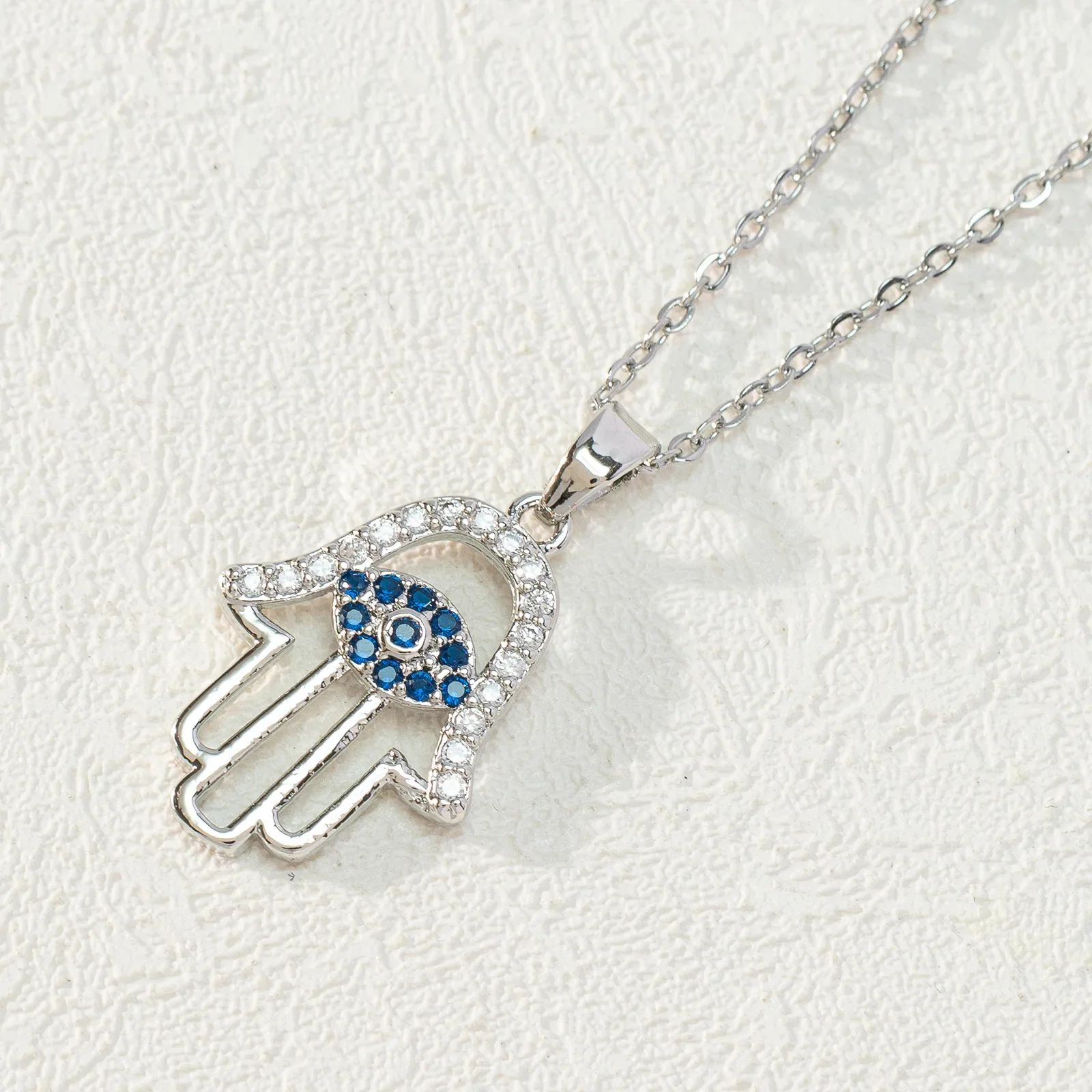 همسة اليد شيطان كحل قلادة عالية الشعور الياقوت الإناث شخصية المتخصصة الاتجاه قلادة حلية الديكور موضة بسيطة #1