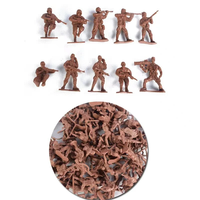 100 Pcs Army Men Toy Military Model Sets Of Toys Army Plastic Soldier Figures Accessories Toy Birthday Gifts For Kids