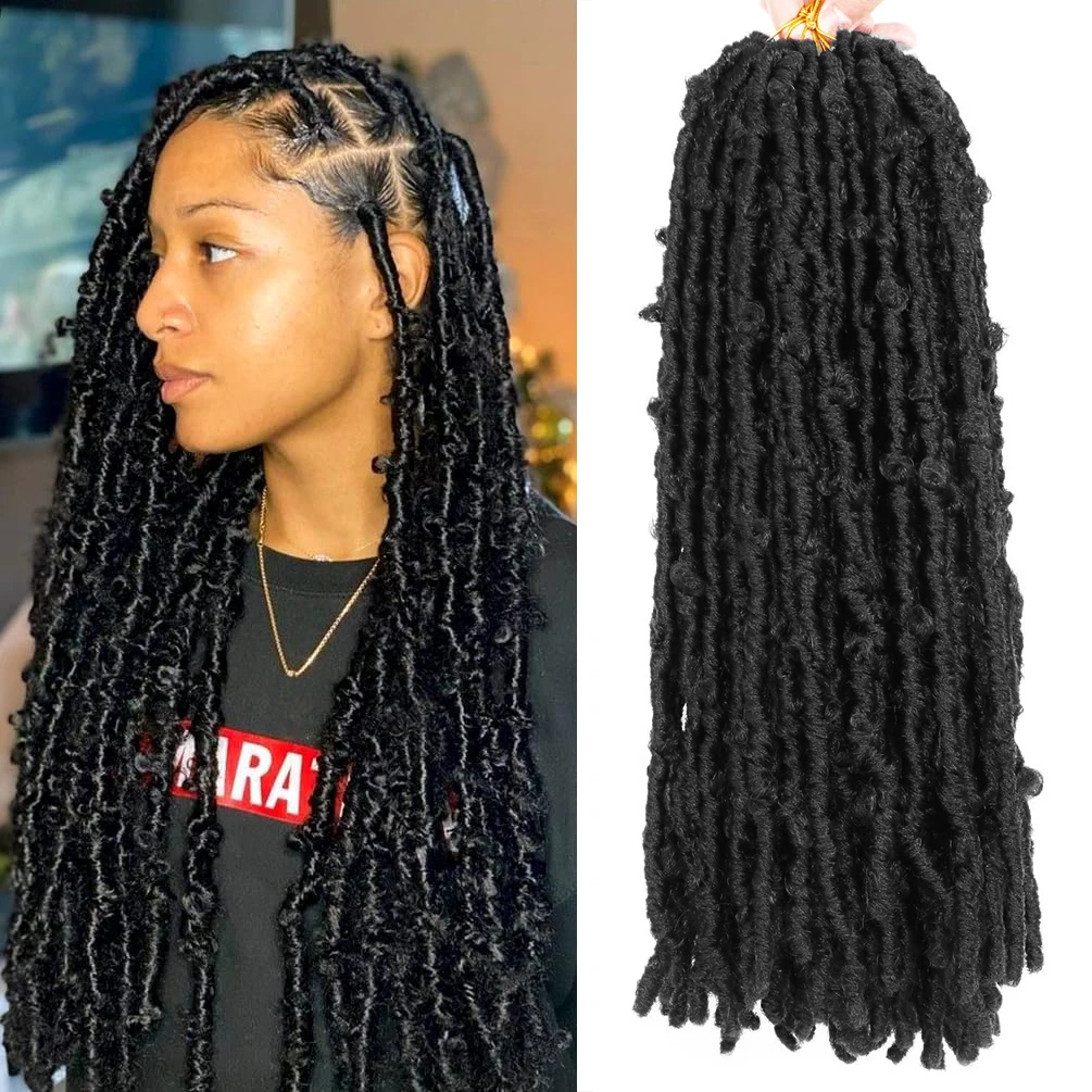 Butterfly Locs Crochet Hair 6 Packs Long Natural Distressed Locs Crochet Hair 22 In Synthetic Soft Faux Locs Pre Looped