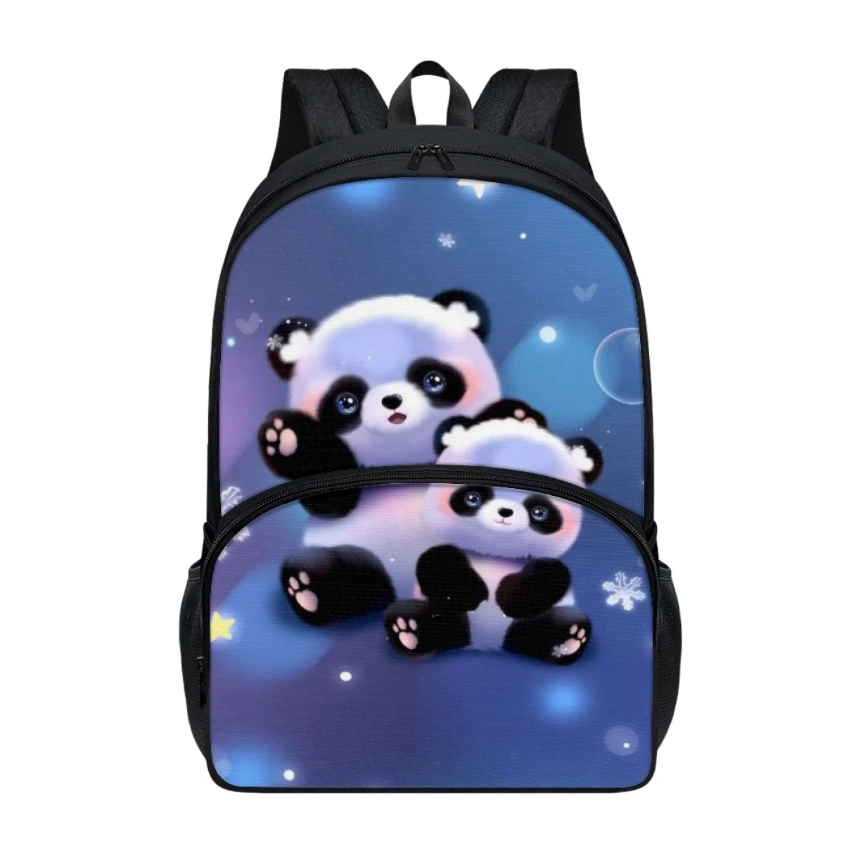 FORUDESIGNS Boys Backpacks Storage Students School Bag Cute Panda Design Schoolbags Trendy Double Layer Convenient Practical