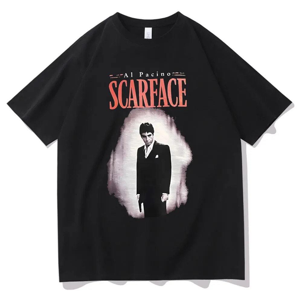 

Vintage Movie Scarface Al Pacino Graphic Tshirt Tony Montana Print T-shirt Men Hip Hop T Shirts Summer Male Casual Oversized Tee