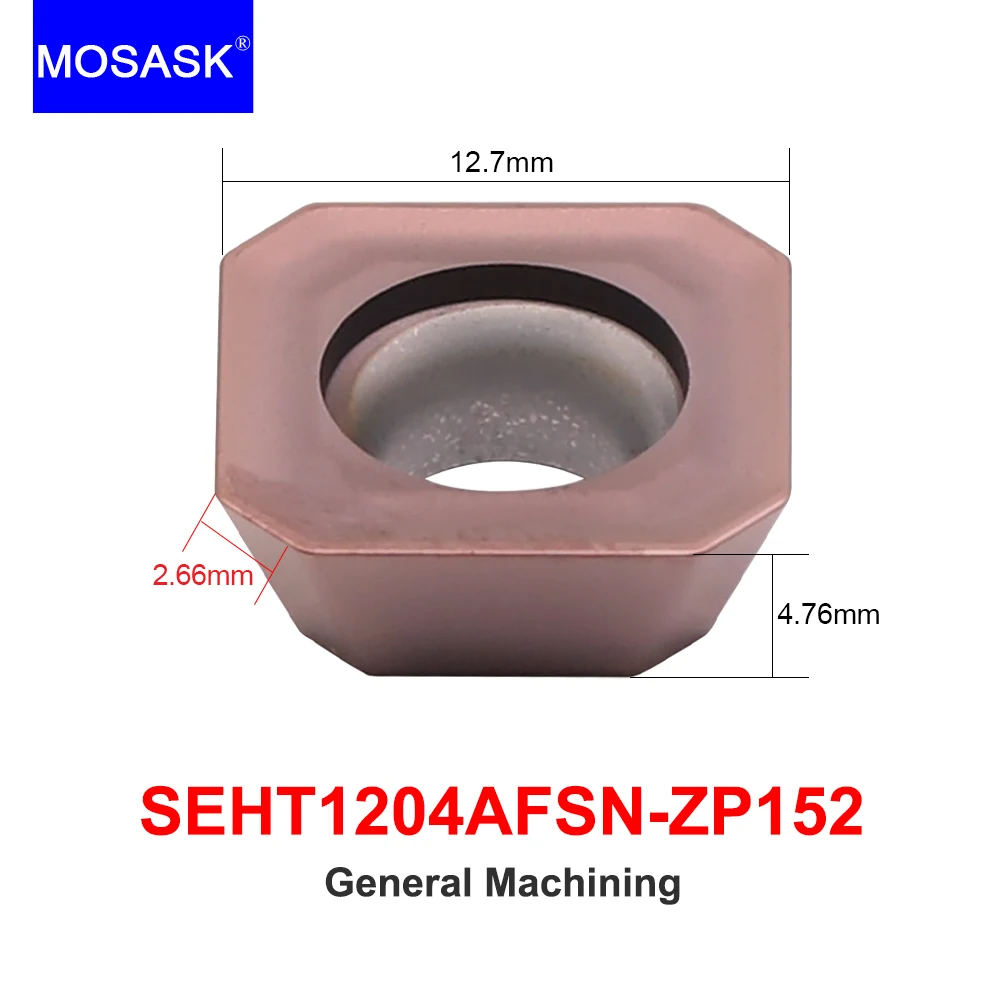 Imagem -04 - Mosask Fresa de Torno Cnc Fresa de Seht 1204 Zp1521 Inserções Miil de Face em Carboneto Quadrado de 45 Graus com 10 Peças Aço Inoxidável