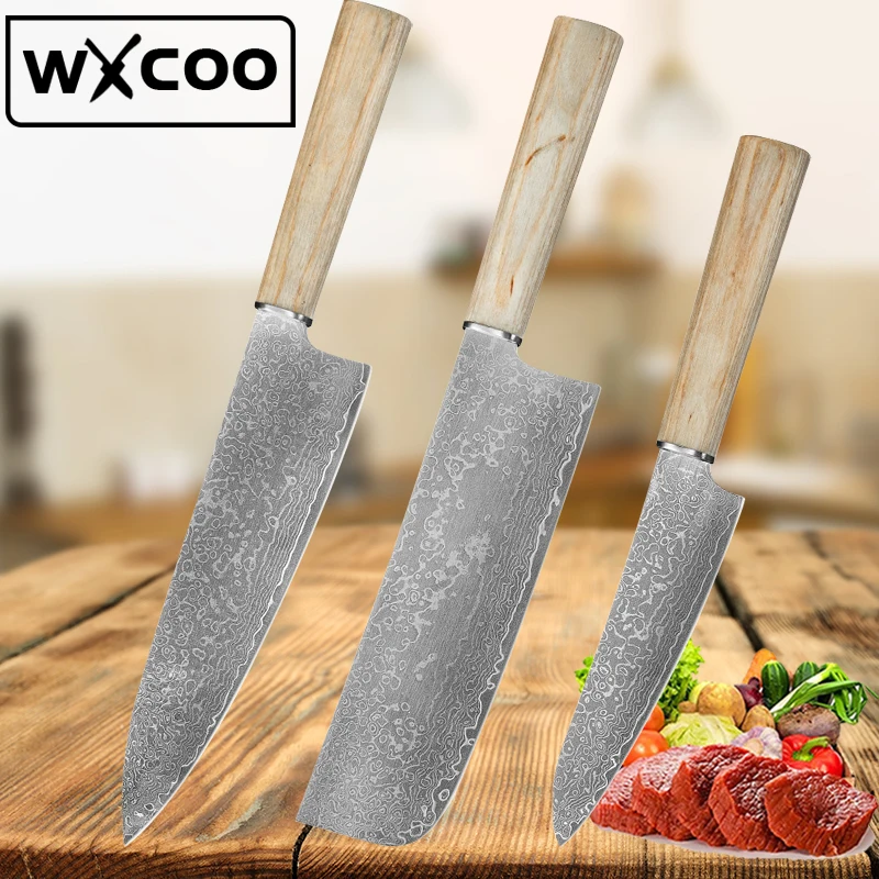 

Professional Japanese Chef Knife Damascus Steel VG10 Meat Fish Fruit Vegetables Slicing Knife Butcher Cleaver Kitchen Knife